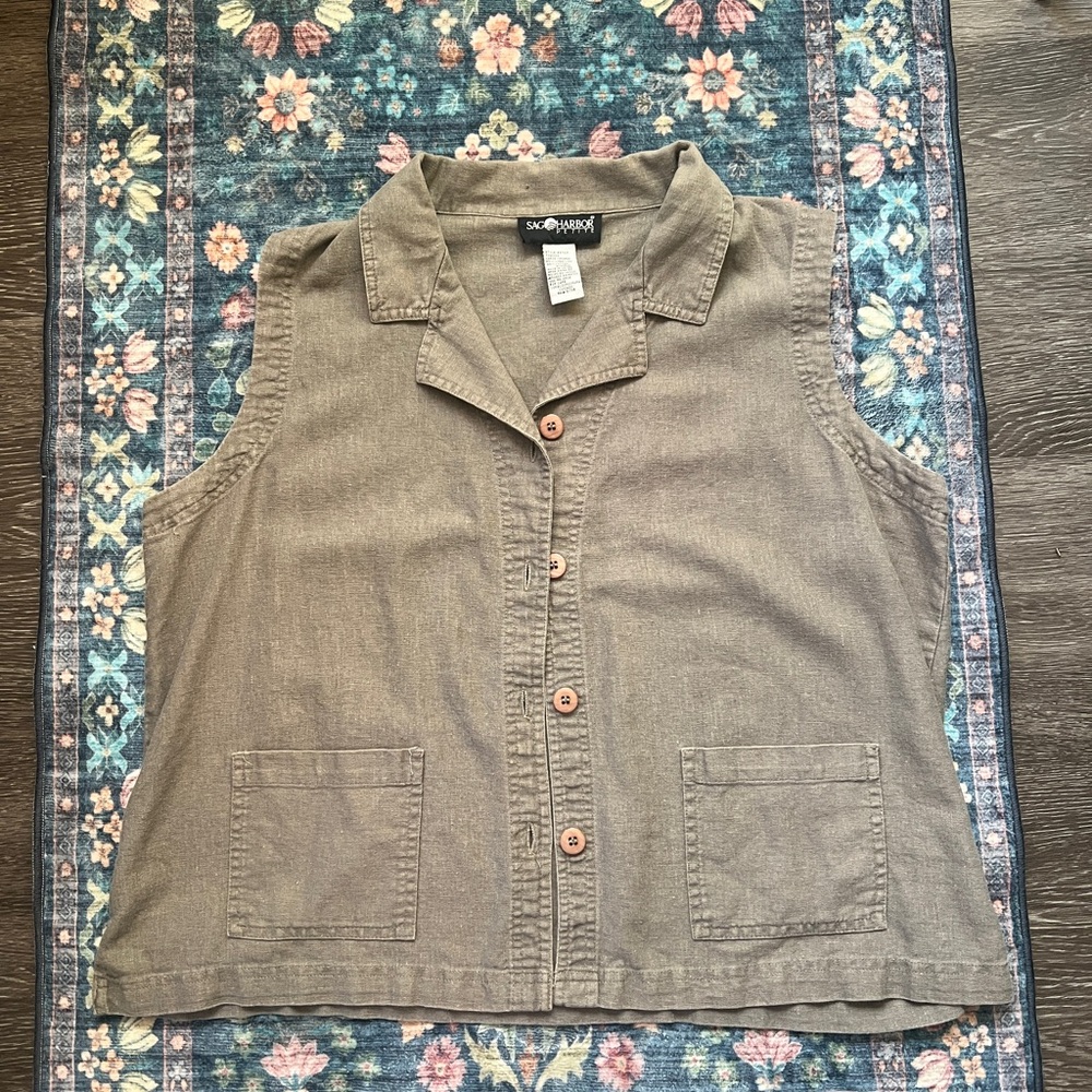 Sag Harbor Beige Cotton Blend Top